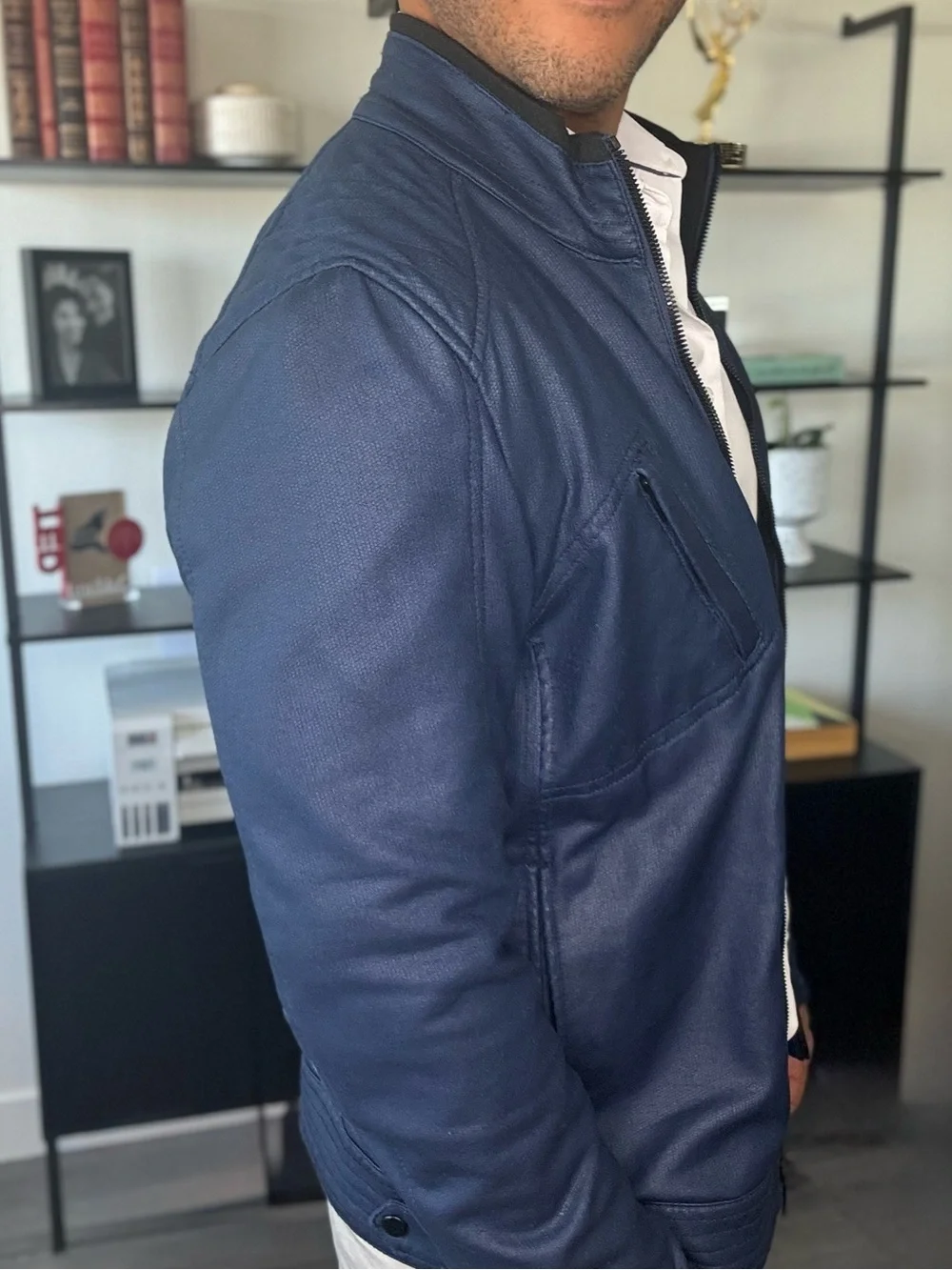 Zara Men's Navy Zip-Front Casual Jacket